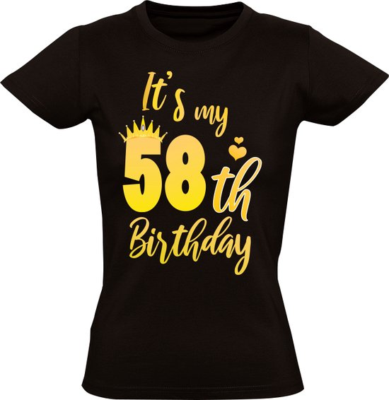 T-shirt femme Happy Anniversaire Goud 58 ans - anniversaire - cadeau - fête