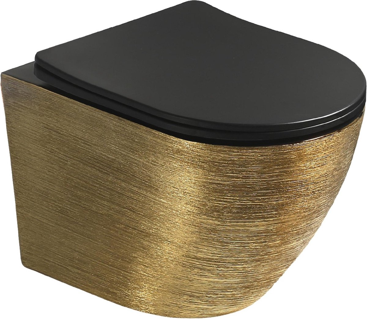 Mawialux hangend rimless toilet - Softclose zitting - Geborsteld Goud - Alaska