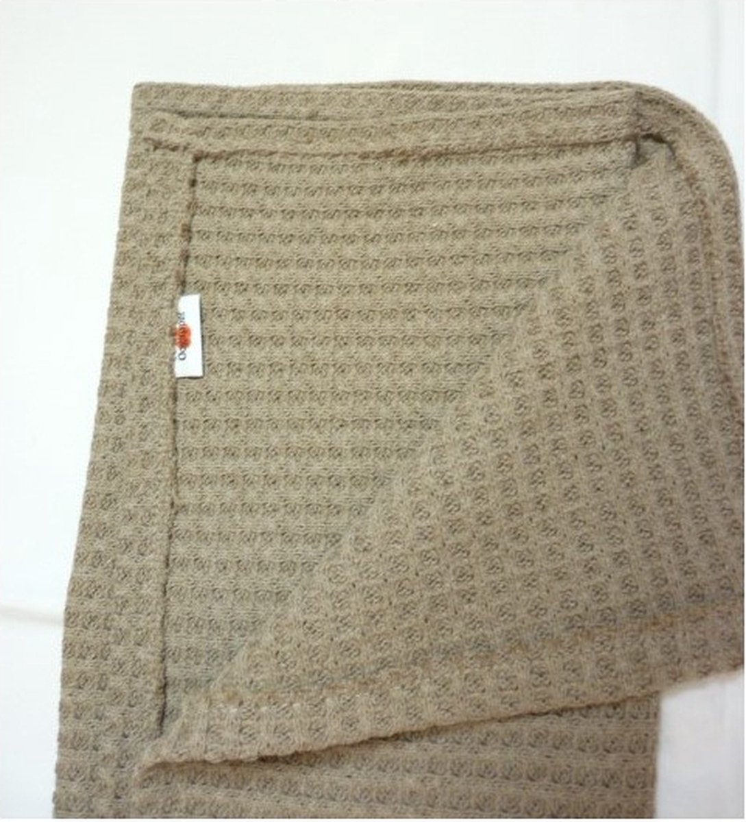 Oogappel Strand Ledikantdeken Enkel laags Gebreide Wafel 100x150cm-Taupe-Bruin