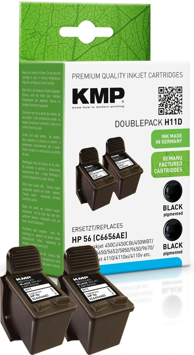 KMP H11D inktcartridge 2 stuk(s) Zwart