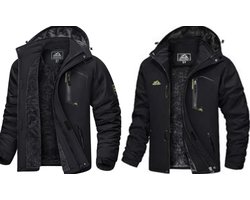 Heren Winter Waterdicht Winddicht Winterjack Warme Fleece Voering Ski Regenjas met Capuchon