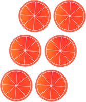Fruitige Siliconen Onderzetters - Fruit Collectie - 6 Stuks - 9cm - Sinaasappel