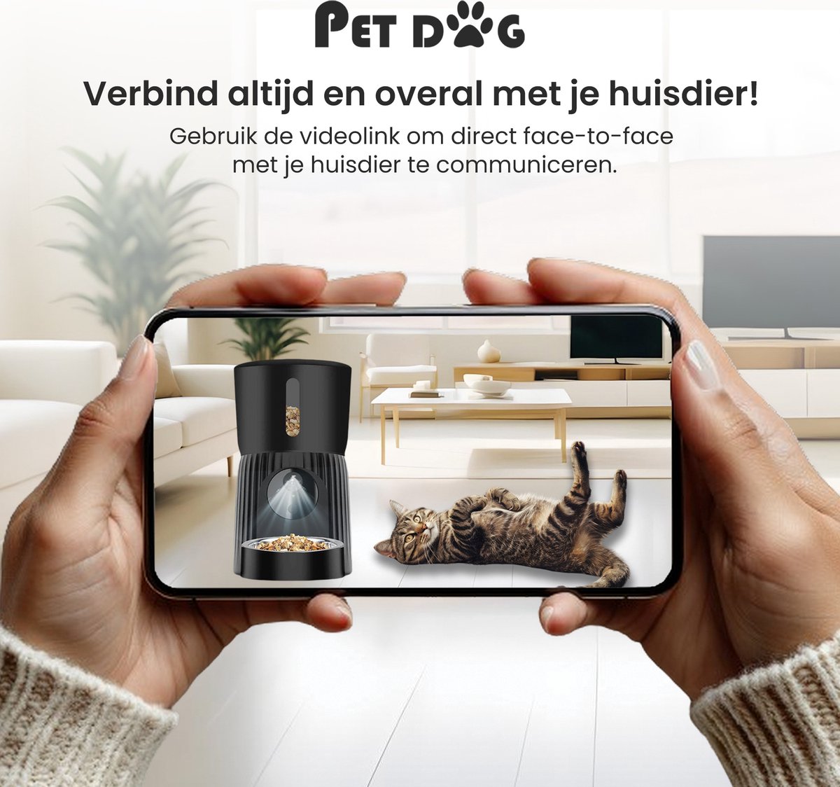 PetDog® Automatische Voerbak met Camera 4L Zwart - afbeelding 3