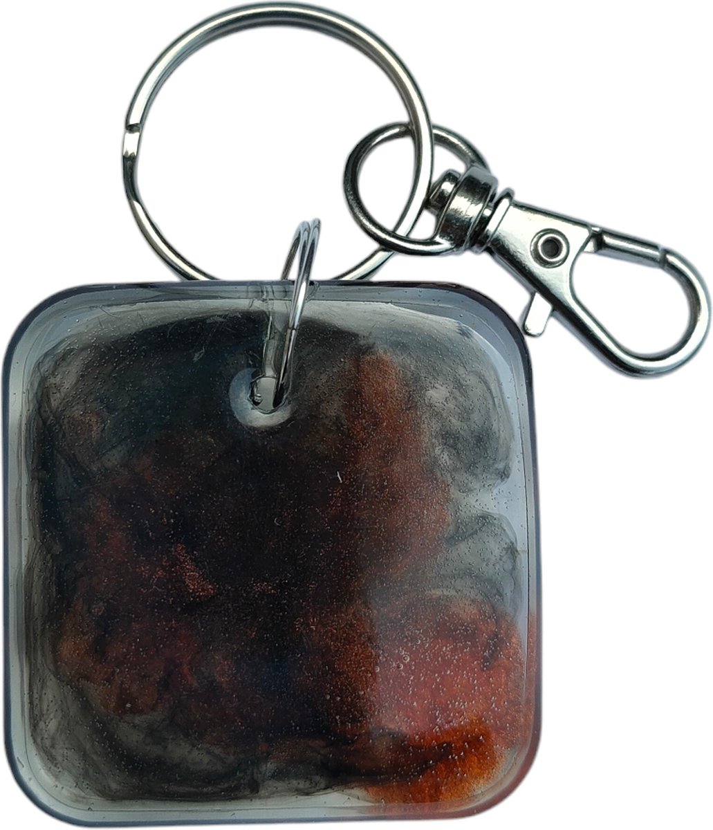 Resin Art JR: Unieke handgemaakte Epoxy Sleutelhanger / Sleuteltag met Karabijnhaak (eventueel te personaliseren)