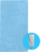 Funnies Strandlaken XL Blauw Extra groot - 100 x 200 cm - Hoogwaardig Katoenen OEKO-TEX Strand Handdoek - 500 gram/m2 Luxe Dikte - Extra zacht - Sneldrogend Badhanddoek - Ideaal voor Strand, Sauna, Zwembad, Vakantie en Sport