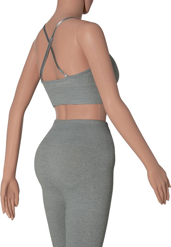Xtreme - Ensemble de sport femme - Short/ BH - Grijs - S - Short de Sport - Vêtements de Vêtements de sport femme