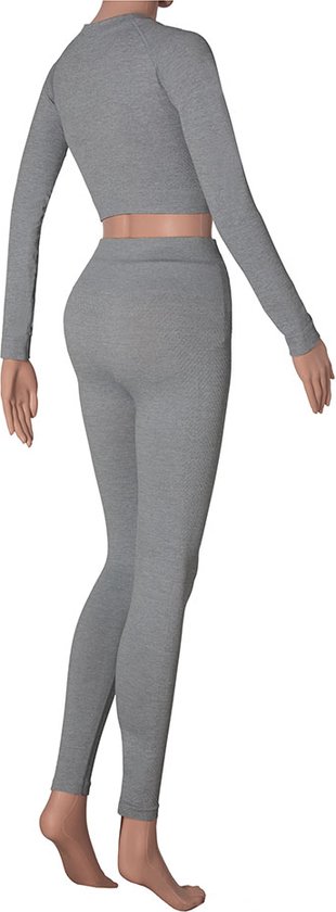 Ensemble sport femme Xtreme - Legging/Crop top - Grijs - Taille L - Legging de sport - Crop top de Sport