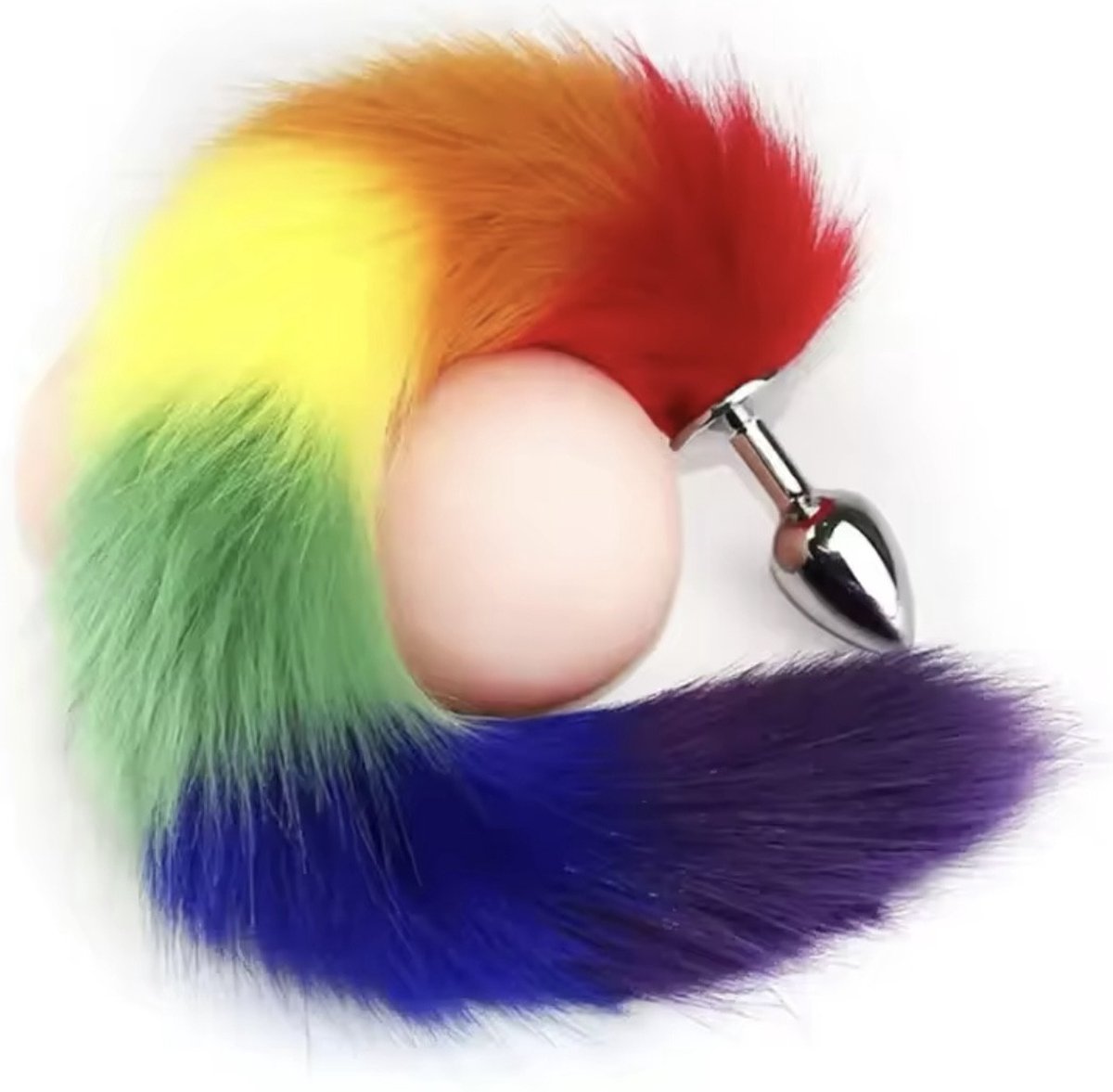 Goedkoopste Buttplug Vossenstaart - Metaal Buttplug - Buttplug - Cosplay - Unisex - Anaalplug - Penetratie - Seksspeeltje - Erotiek - Anal Butt Plug - Buttplug Foxtail - Booty Jewel - Sex Toys - Regenboog - Rainbow