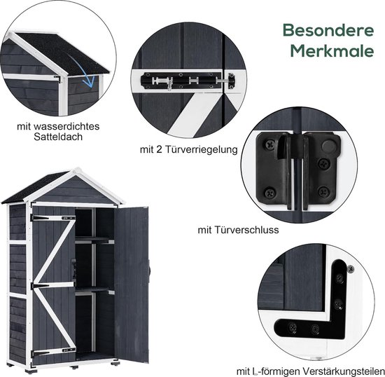Equivera Armoire de jardin - Armoire de jardin plastique - Armoire de jardin extérieur plastique - Armoire de jardin plastique - Armoire de jardin extérieur - Armoire de rangement extérieur - Armoires de jardin extérieur - Abri de jardin