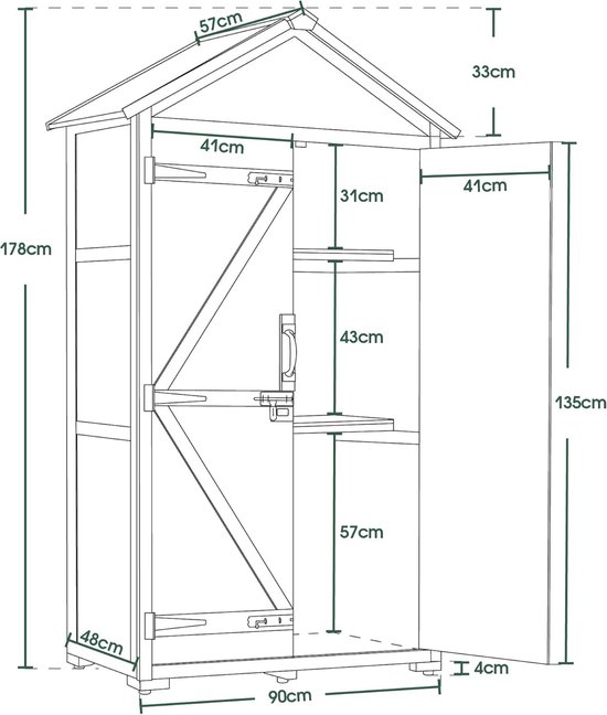 Equivera Armoire de jardin - Armoire de jardin plastique - Armoire de jardin extérieur plastique - Armoire de jardin plastique - Armoire de jardin extérieur - Armoire de rangement extérieur - Armoires de jardin extérieur - Abri de jardin