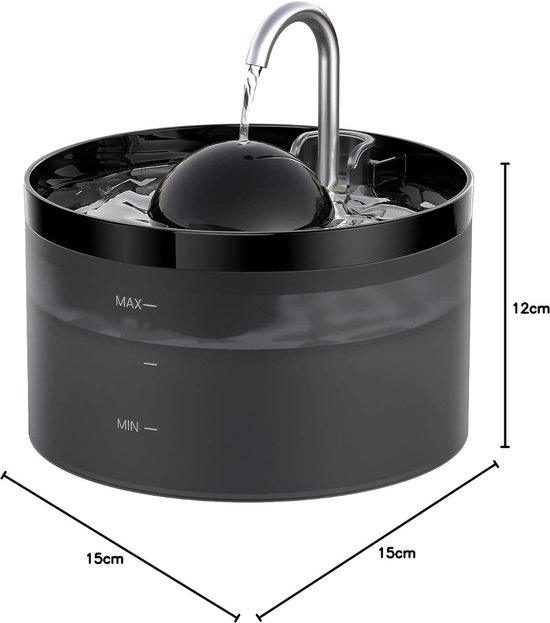 GIOTOHUN - Waterfontein voor katten, 2 l, ultrastil, met 6 filters en 3
