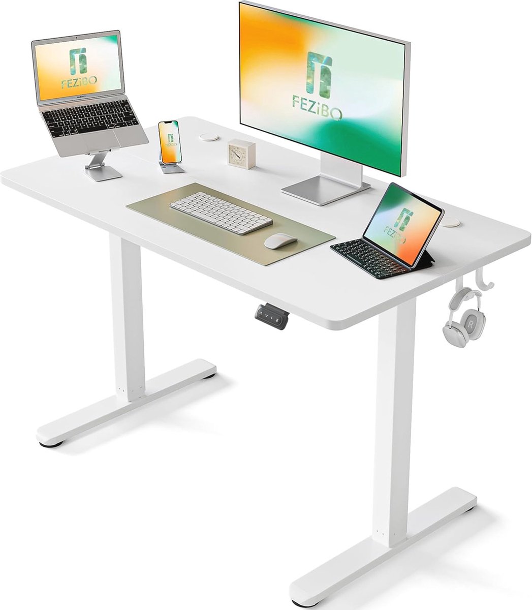 Elektrisch in hoogte verstelbaar bureau met geheugencontrole en antibotsingstechnologie - 100 x 60 cm