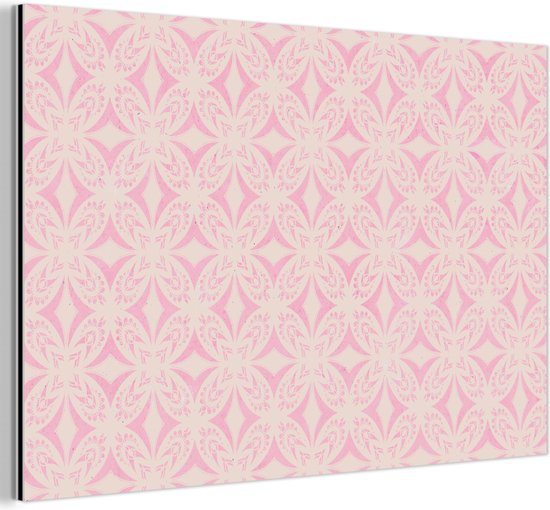 Tableau aluminium 150x100 cm - Décoration murale métal - Motif - Formes - Beige - Rose - Décoration murale métal salon - Décoration industrielle - Photo sur dibond - Accessoires industriels chambre