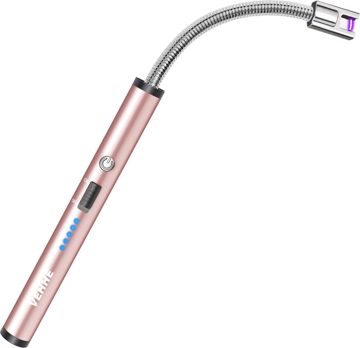 Elektrische USB-oplaadbare Aansteker met LED-display en Flexibele Hals voor Keuken, Kaarsen en Barbecue - Windbestendig en Veiliger