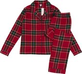 La V Flanel pyjamaset voor dames met geruit patroon Rood S