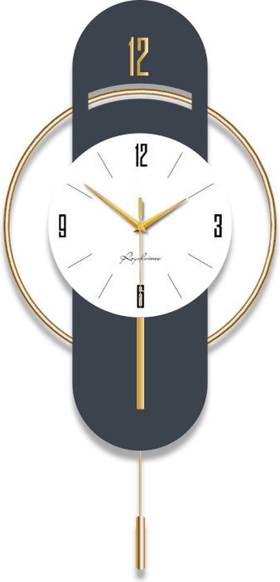 SensaHome Horloge Murale Valencia - Horloge à Pendule Moderne de Luxe - Grande Klok - Ø84cm - Blauw Foncé