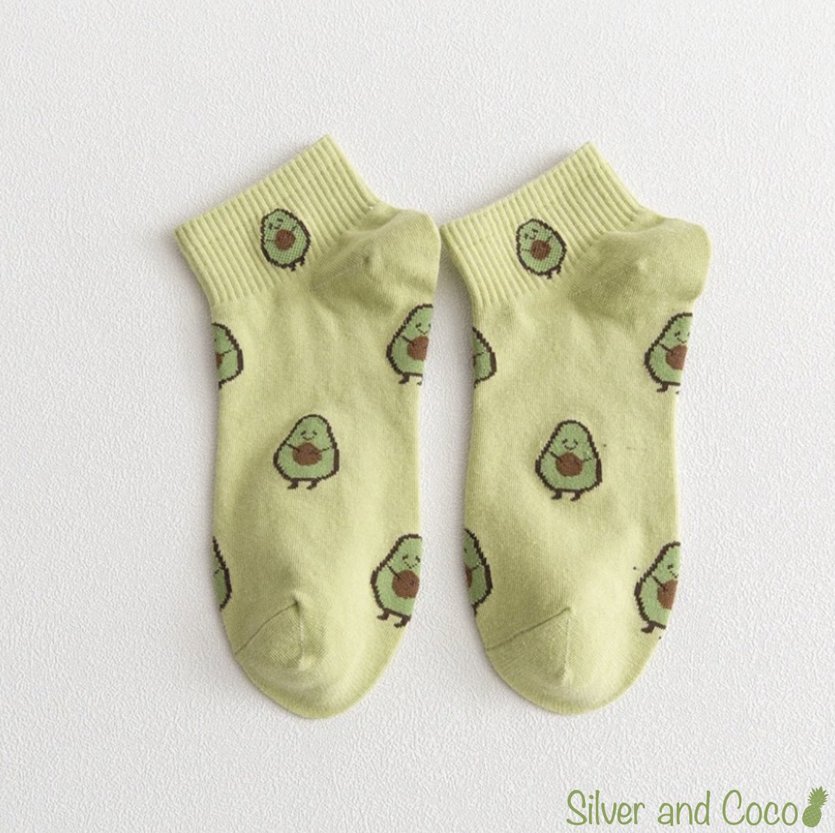 SilverAndCoco® - Avocado Sokken / Gekke Vrolijke Foute Happy Kleding voor Volwassenen / Leuke Grappige Dikke Warme Heren Vrouwen Socks / Verjaardag Sok Outfit Katoen / Mannen Vrouwen Kerst Cadeau / Enkel Sokjes