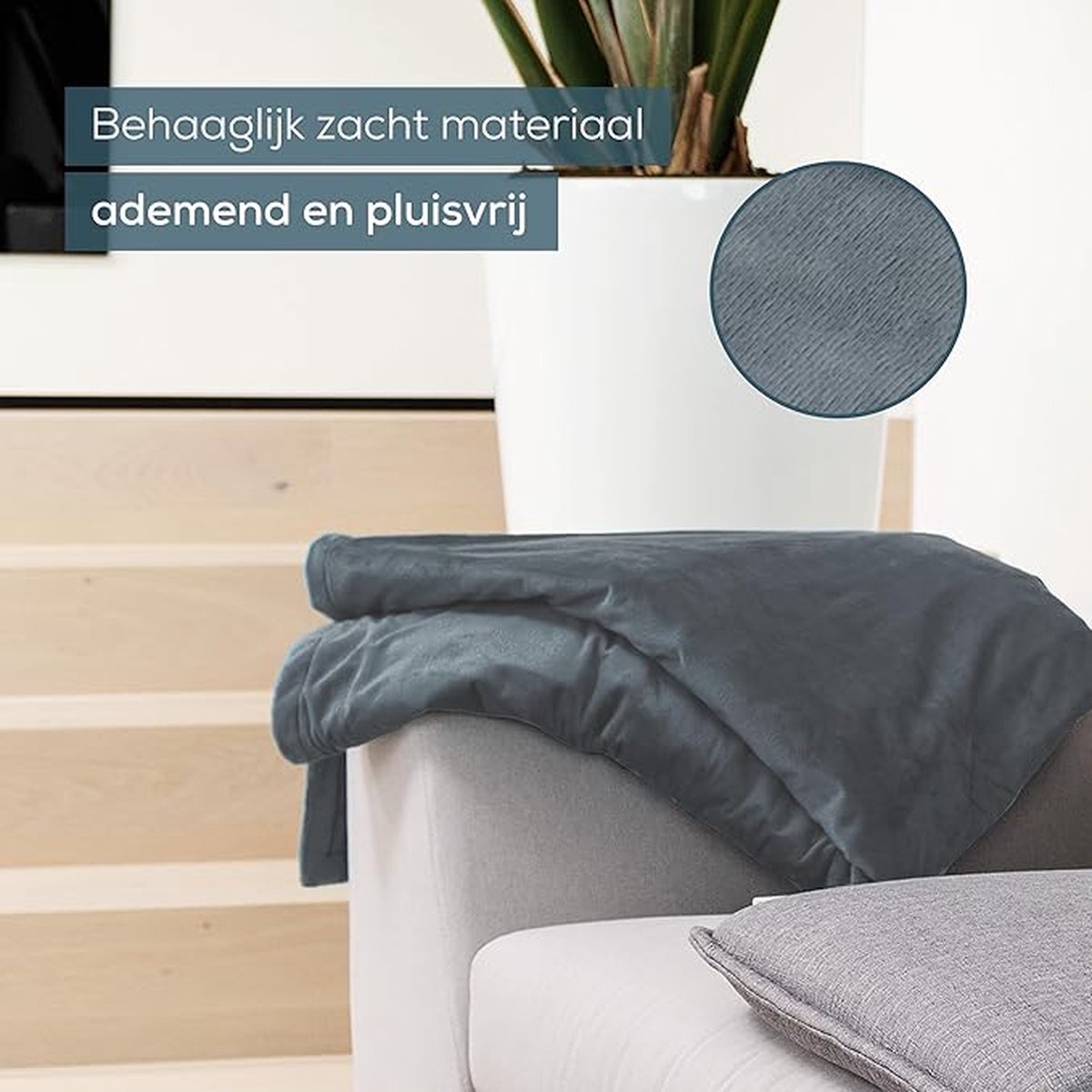Thuys Warmtedeken – Verwarmde Deken – Elektrisch – Electric Blanket – Heating – Voor op de Bank – Stoel – 6 Temperaturen – Bovendeken – Blauw — cadeau in Wonen & Interieur - foto 4