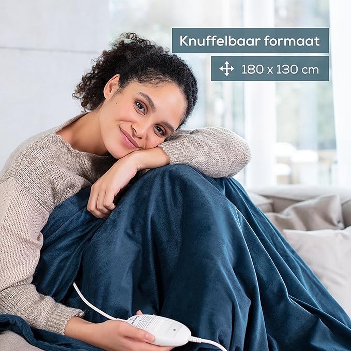 Thuys Warmtedeken – Verwarmde Deken – Elektrisch – Electric Blanket – Heating – Voor op de Bank – Stoel – 6 Temperaturen – Bovendeken – Ocean — cadeau in Wonen & Interieur - foto 2