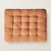 Petite Amélie Speelmat baby - Rechthoekig Speelkleed - 100% Biologisch Mousseline Katoen - Luxe en Veilige Plek voor Ontwikkelingsactiviteiten - Ideaal voor Babygym, Speeltenten en Tipi-tenten - 110 x 85 cm - Caramel