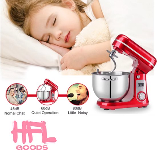 HFL Goods - Keukenmixer - Keukendeeg Kneeder Machine - 6 Liter - Zilver van HFL Goods — afbeelding 2