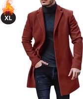 Allthemen Heren Trenchcoat Winter Warme Jas Casual Jas met Opstaande Kraag Regular Fit Buitenjas Midden Lengte Peacoat met Rits, Zwart, M