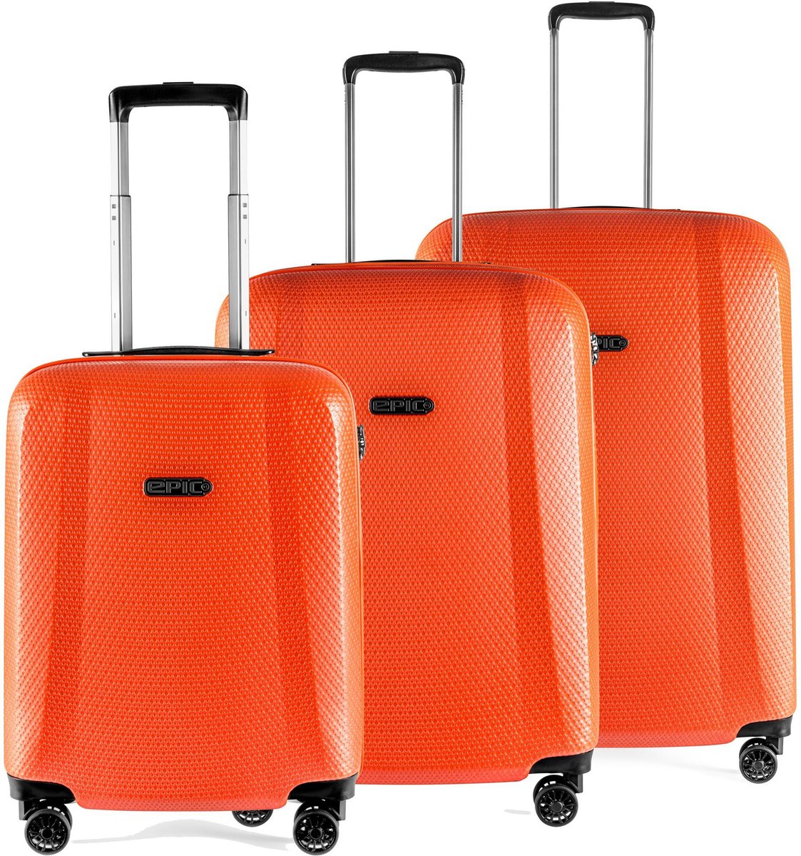 Epic GTO 5.0 4-Wiel Kofferset 3st. - Harde bagage - TSA slot - neonorange