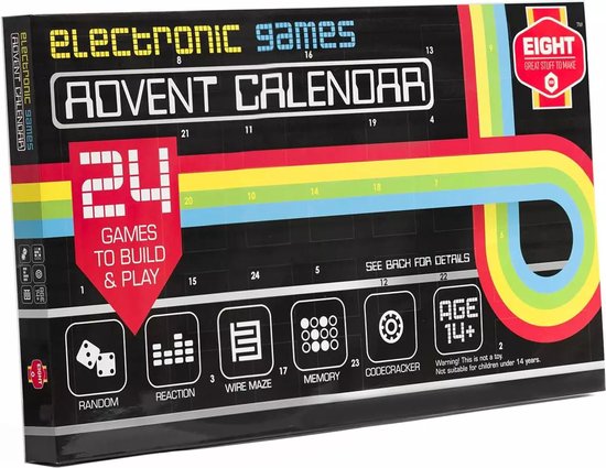 Franzis Games Adventskalender - 67011 Electronic Games - Plastic Adventskalender - 24 Elektronische Retrospelletjes voor techniekliefhebbers
