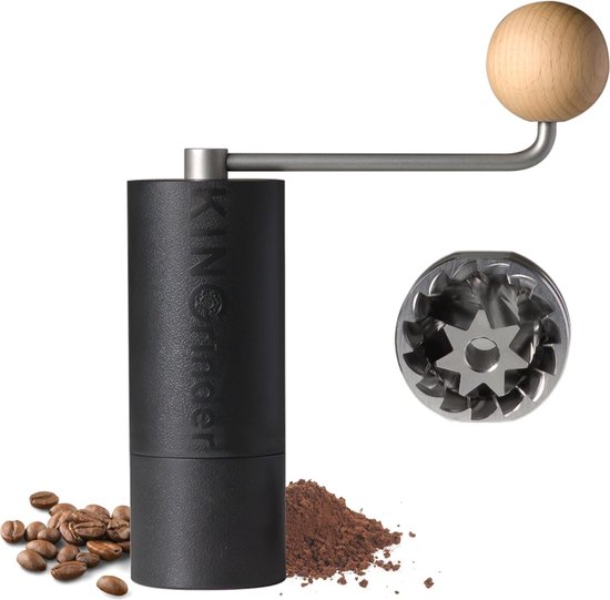 KINGrinder P1 Lightweight manual hand coffee grinder for moka pot, French press, drip with assembly consistency stainless steel conical burr grinder, 20g capacity
