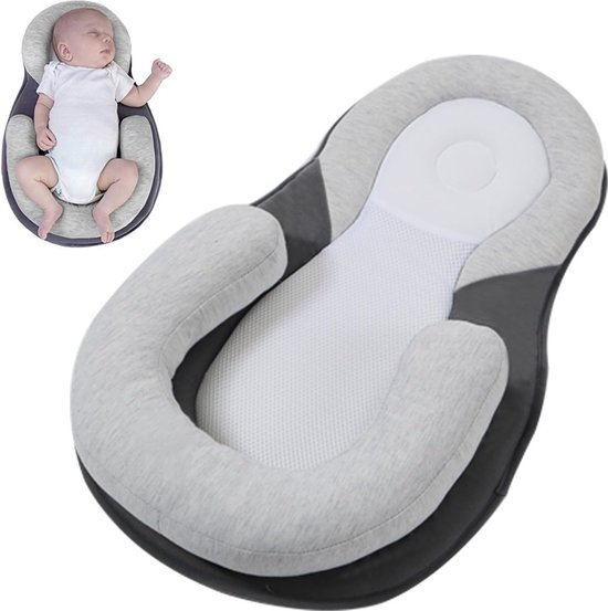 Babynestje-Ergonomie-Draagbaar Babynest-Traagschuim kussen-Compatibel met kinderwagens-Ademend en huidvriendelijk-Kraamcadeau