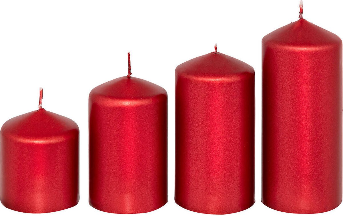 Set van 4 kaarsen in verschillende maten, Ø 5 cm