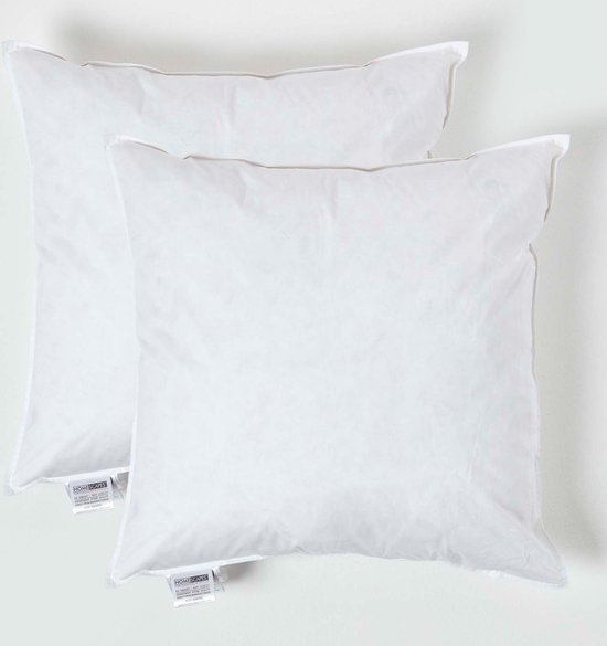 Hoofdkussen set van 2 dons/eendenveren laag 50 x 60 cm KARIJANG