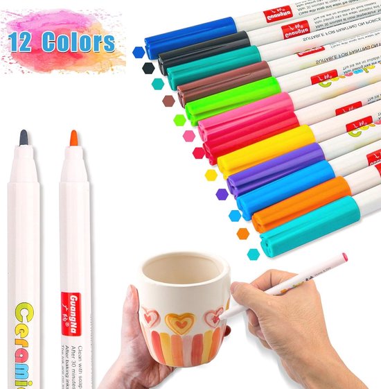 Porselein/Glasmarkers : Edding 4200 Porseleinpenseelstift Set 1 4 Mm Cool Colours Set Van 6