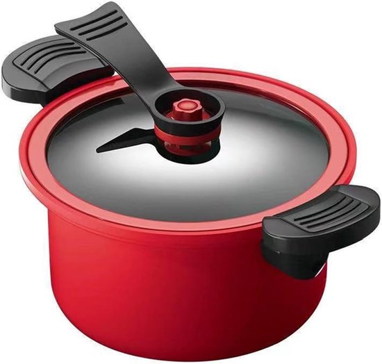 Foto: Ibbo soeppot snelkookpan kookgerei soepvlees pot snelkookpan micro open vuur drukpan stoofpot non stick pot 24 cm 3 5l rood