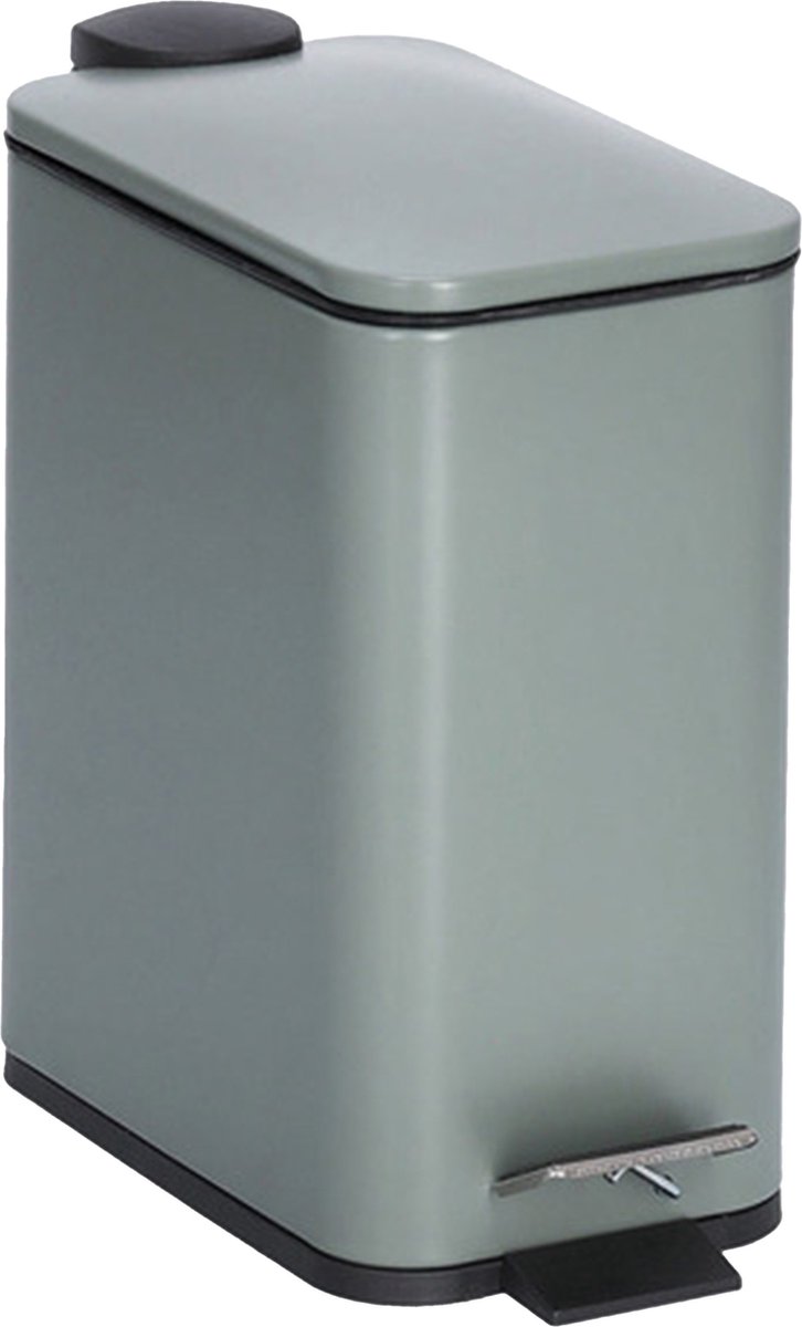 Goedkoopste Zeller Prullenbak/pedaalemmer - metaal/kunststof - 5L - groen - soft close - 29 x 14 cm
