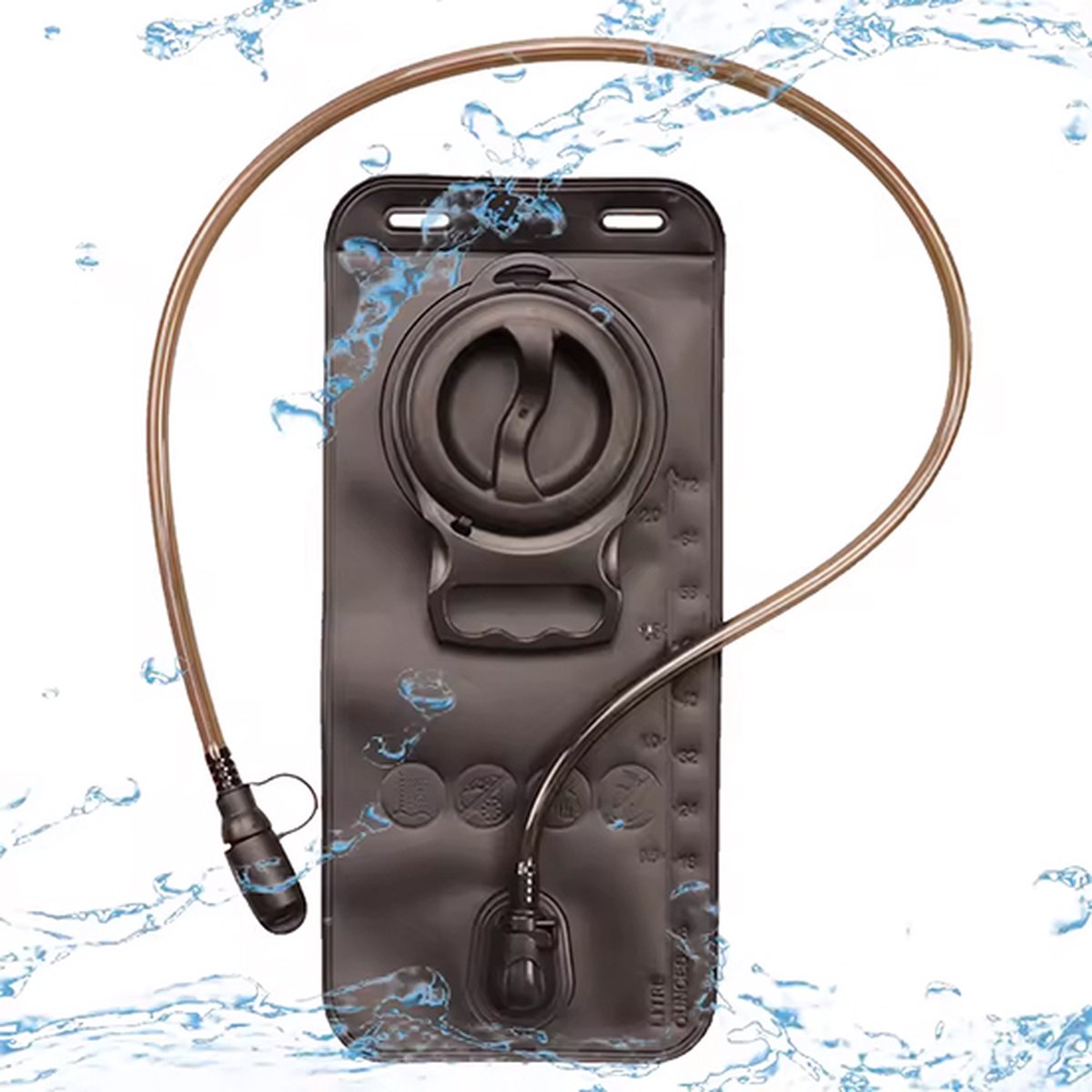 FEDEC Rugzak Waterzak - Backpack - Met slangetje - BPA Vrij - 2 Liter - Zwart