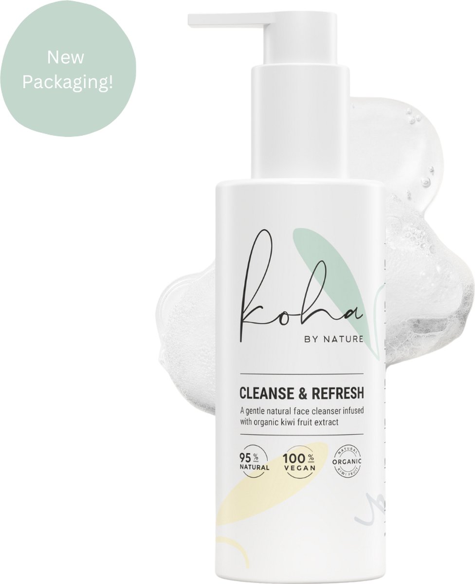 Koha by Nature Hydraterende Gezichtsreiniger met Organic Kiwi Extract 95% Natuurlijk Face Wash Gezichtsverzorging met Natuurlijke Ingrediënten Vegan Cruelty Free 150ml
