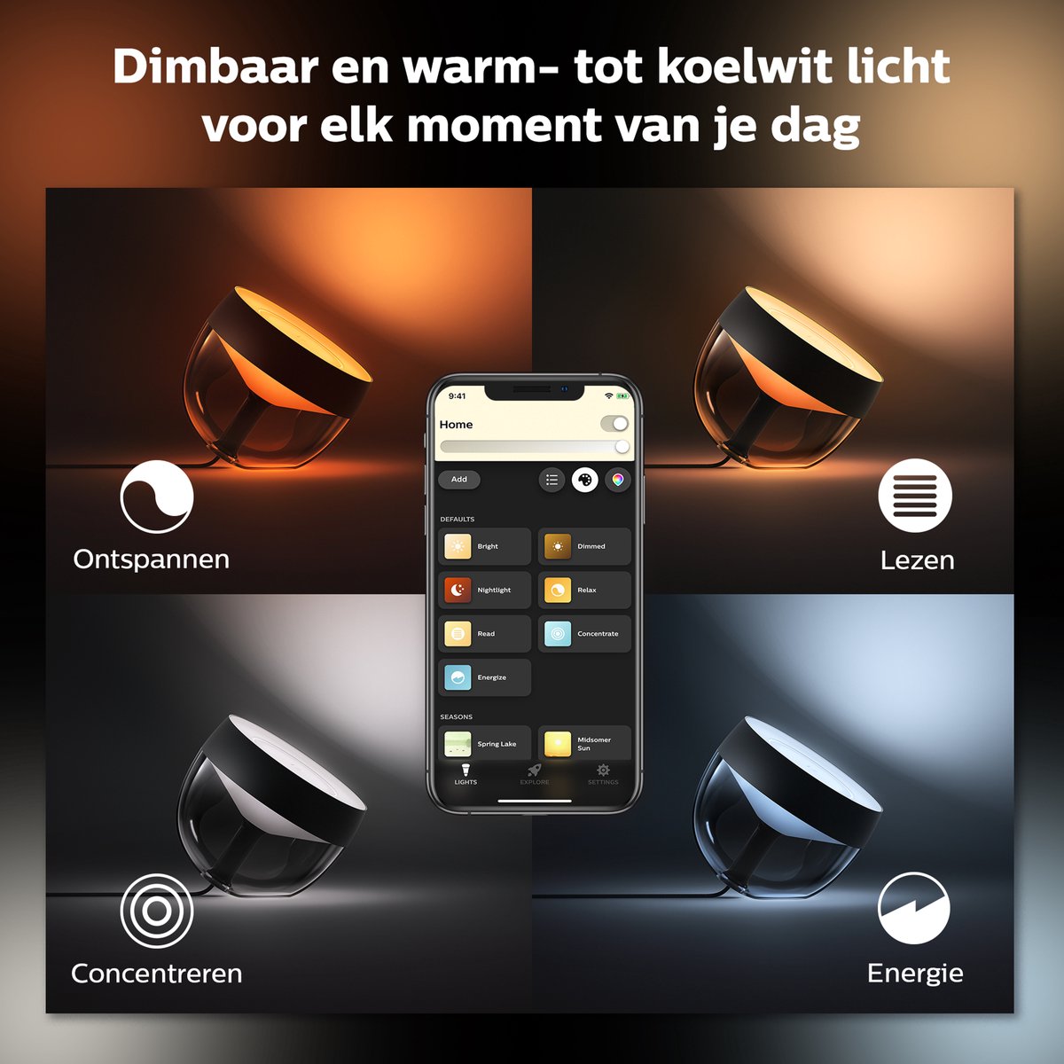 Philips Hue Iris tafellamp - wit en gekleurd licht - zwart — afbeelding 6