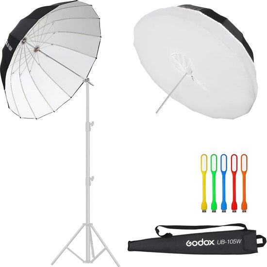 Godox UB-105W - Parabolische Reflecterende Paraplu - 105 cm - Wit