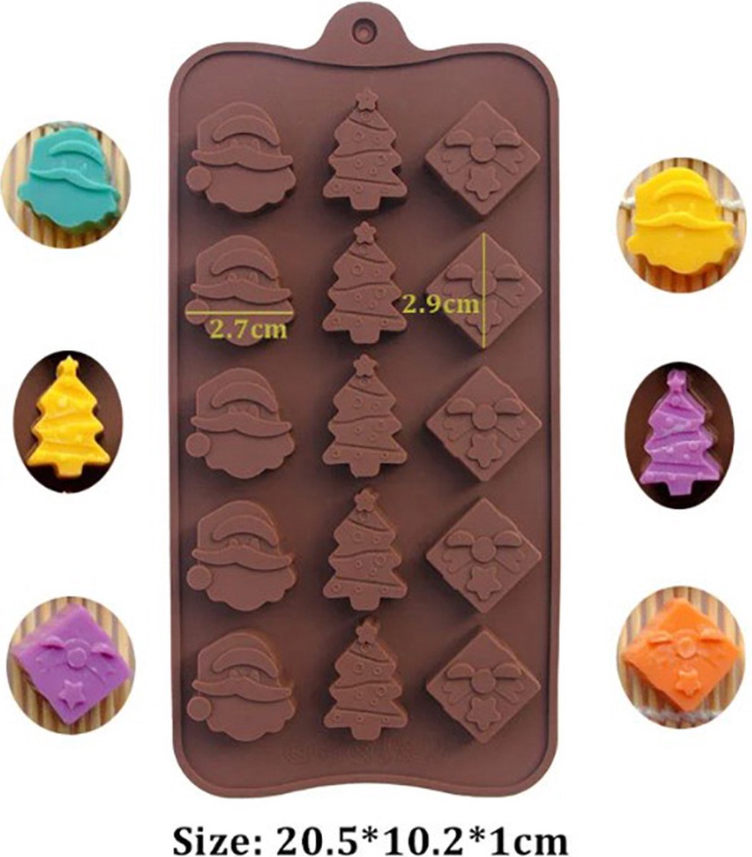 Actie4you® - Kerst vorm Kerstman - Pakje - Kerstboom - Chocolade - Fondant - Mousse - siliconen Mal