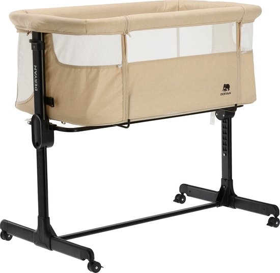 Deryan Snoozy Co Sleeper - Wieg - Verstelbaar frame - Geschikt vanaf de geboorte tot 6 maanden - Creme