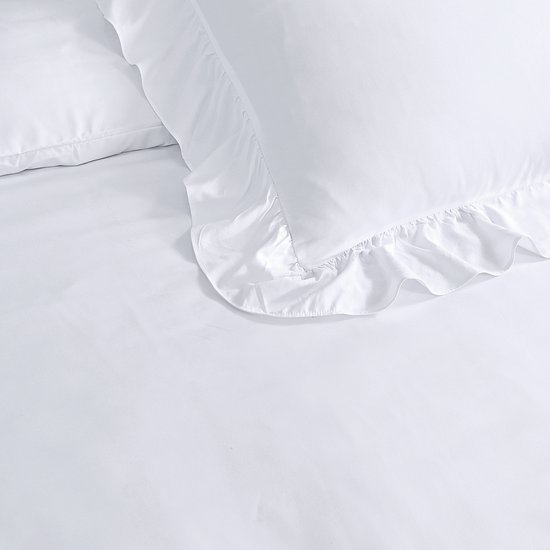 Sleeptime Ruffles Dekbedovertrek - 240X200/220 + 2 x kussenslopen 60x70 - Wit van Merkloos — afbeelding 2