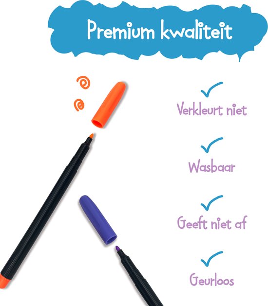 Creacol Marqueurs textile 12 pièces - Marqueurs textiles - Marqueurs Vêtements - Marqueurs textiles