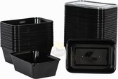 KURTT 100 stuks, 750ml Meal prep bakjes, Maaltijdbakjes, 1-voudig, magnetronbakjes, vershoudbakje, herbruikbaar plastic bakje - magnetronbestendig, vaatwasmachinebestendig en herbruikbaar, klik dekselsluiting, BPA-vrij