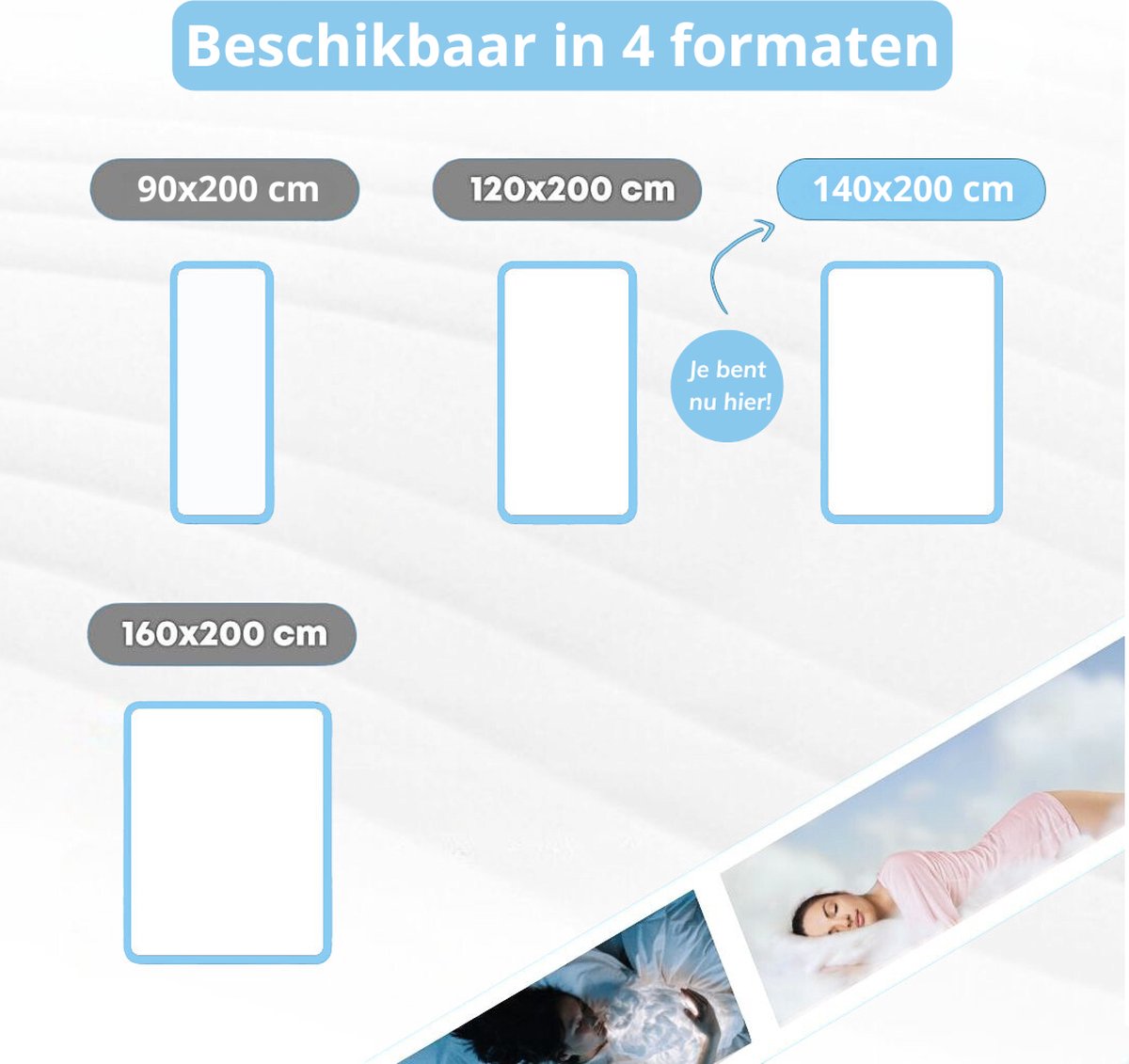 Maan Matras 140x200 Aanpasbaar Koudschuim & Hybrid 24cm thumbnail 2