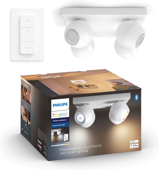 2 spots - wit Philips Hue White Ambiance GU10 (2x 2 spots - wit Philips Hue White Ambiance GU10 (2x
