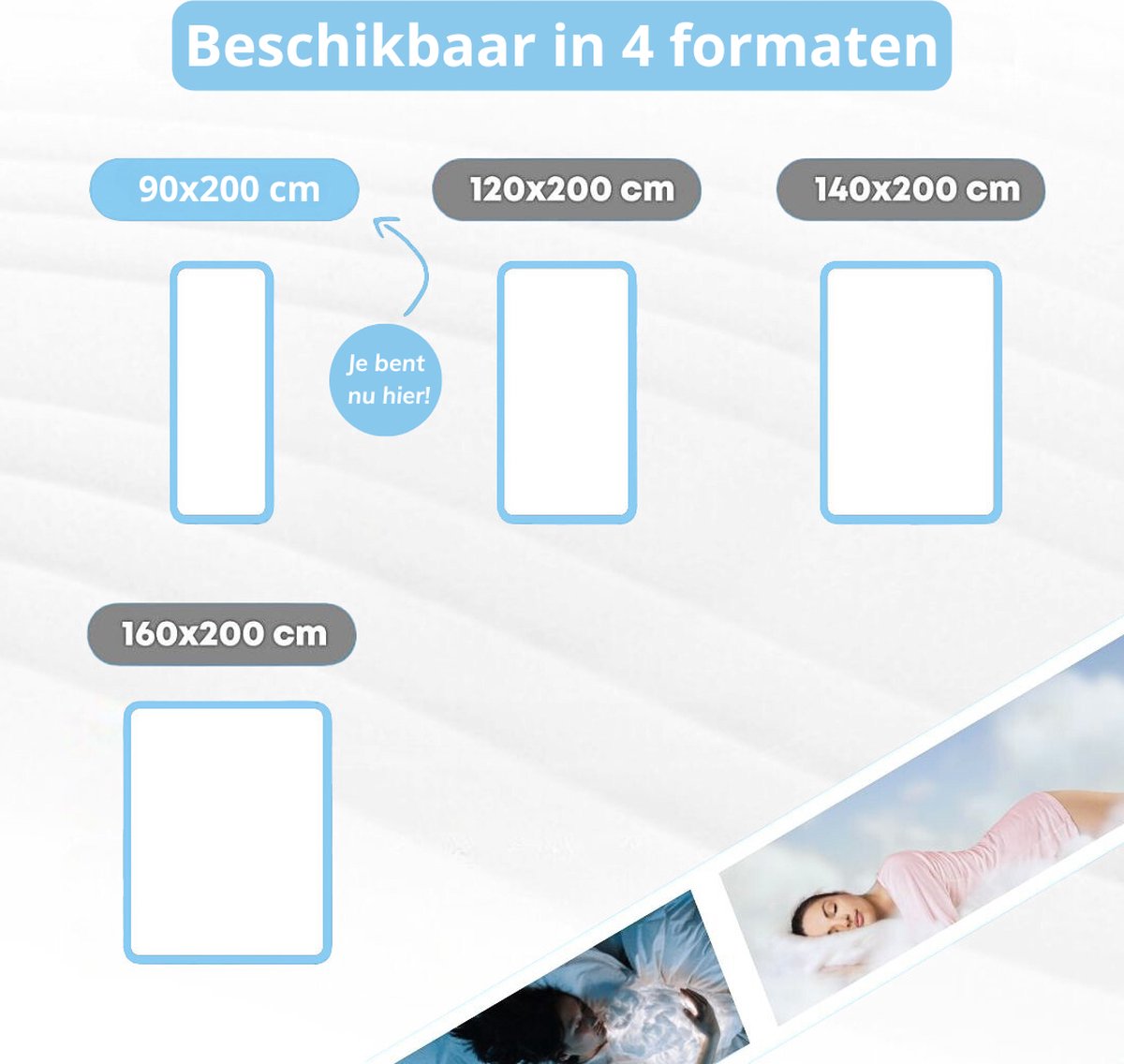Maan Matras 90x200 - Keerbaar Koudschuim & Hybrid 24cm thumbnail 2