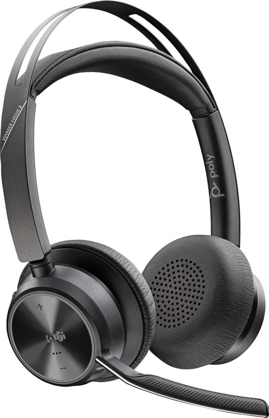 HP Poly Voyager Focus 2 – On-ear headset – Bluetooth – Stereo – Zwart – Noise Cancelling