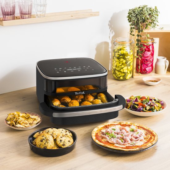 Tefal Easy Fry XL Surface FW4018 - Airfryer 4L - Pizza Tot 27 cm - 10 Programma's - Extra-Crisp - 70% Energiebesparing - Voor 4 Personen