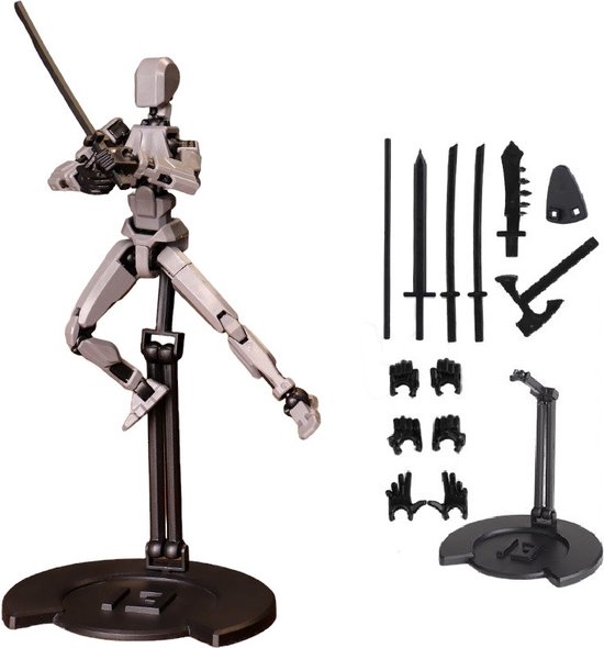 PLAY IT Robot Bouwpakket Actie Figuur - 75 Onderdelen - Grijs Zwart - Robot Speelgoed Jongens